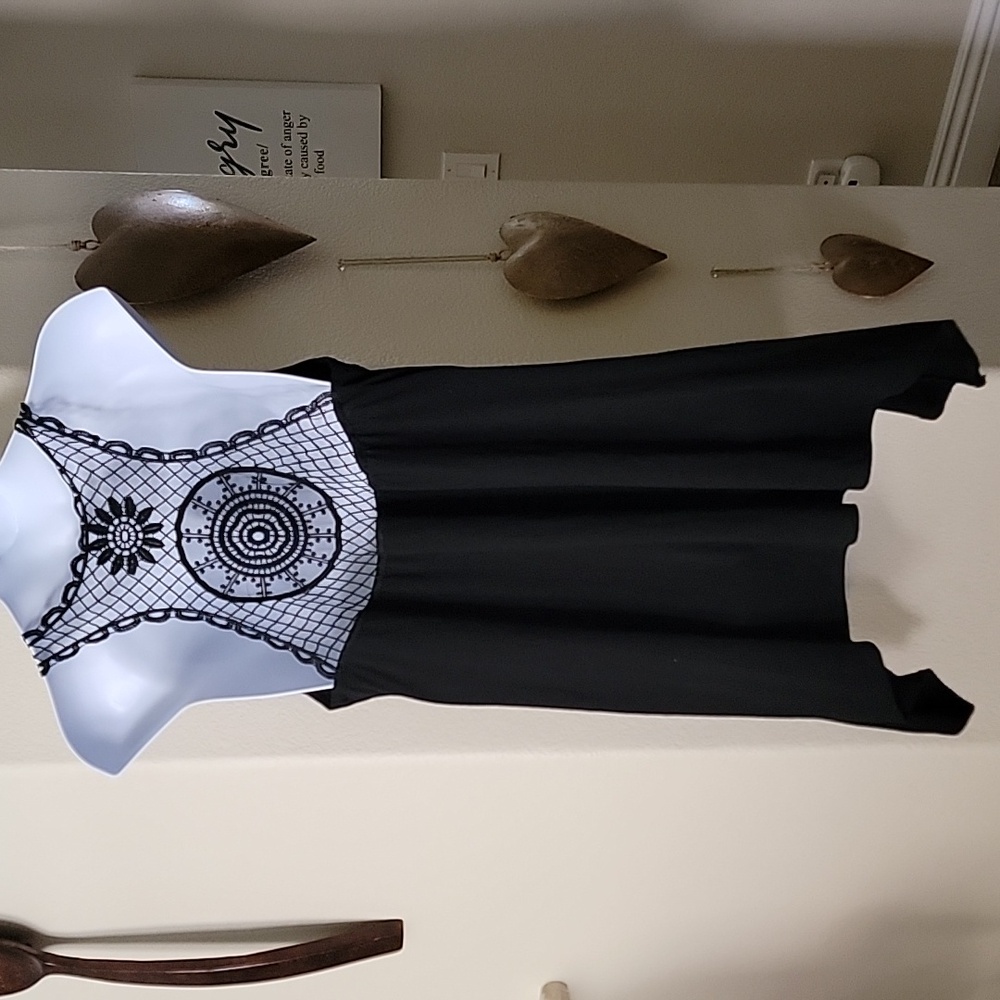 Portocruz Plus Size Lace Racerback Shark bite Cover Up black size 2X